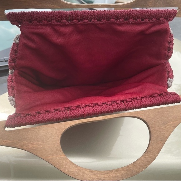 Crocheted Wooden Handled Tote - Picture 5 of 5